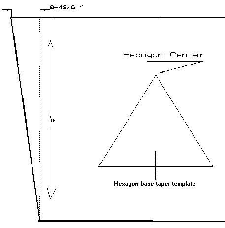 Hexagon triangle base taper template